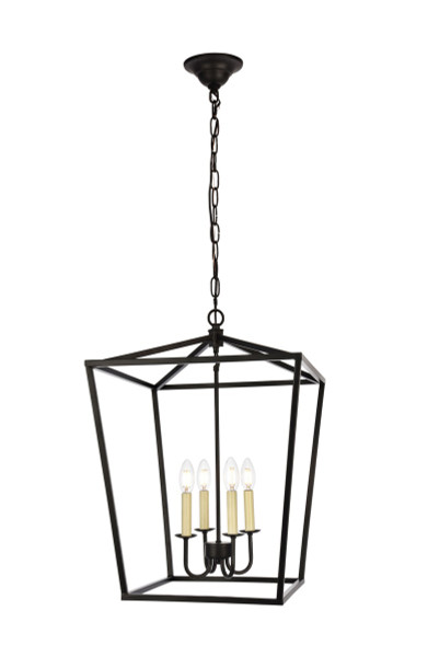 Elegant Lighting - LD6008D17BK - Four Light Pendant - Maddox - Black