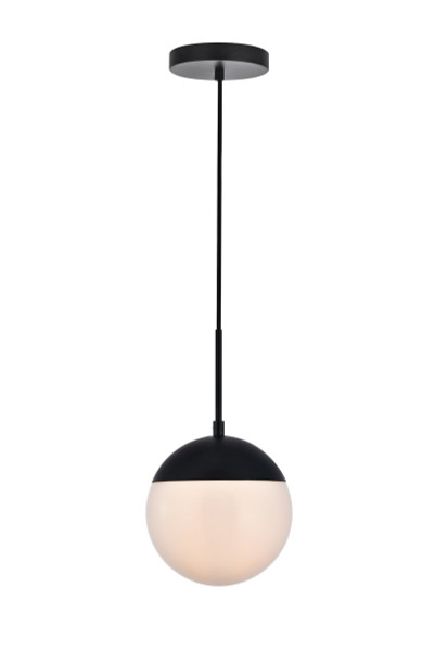 Elegant Lighting - LD6026BK - One Light Pendant - Eclipse - Black and frosted white