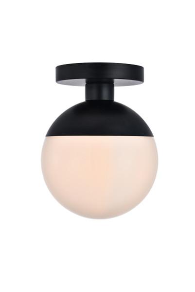 Elegant Lighting - LD6050BK - One Light Flush Mount - Eclipse - Black and frosted white
