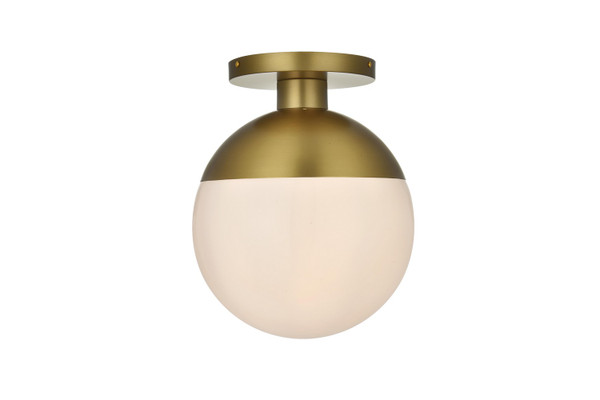 Elegant Lighting - LD6056SG - One Light Flush Mount - Eclipse - Satin Gold and Frosted white