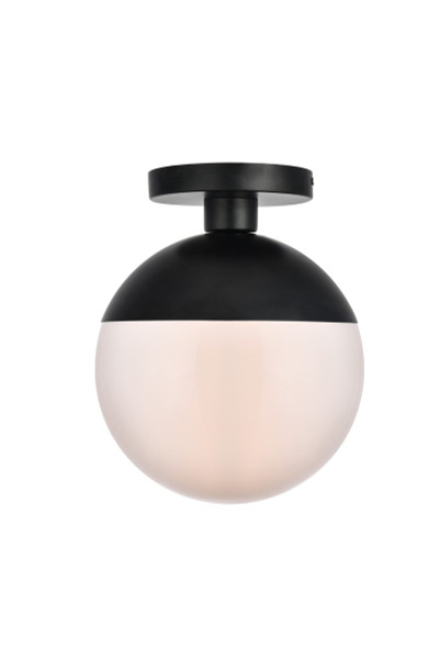 Elegant Lighting - LD6062BK - One Light Flush Mount - Eclipse - Black and frosted white