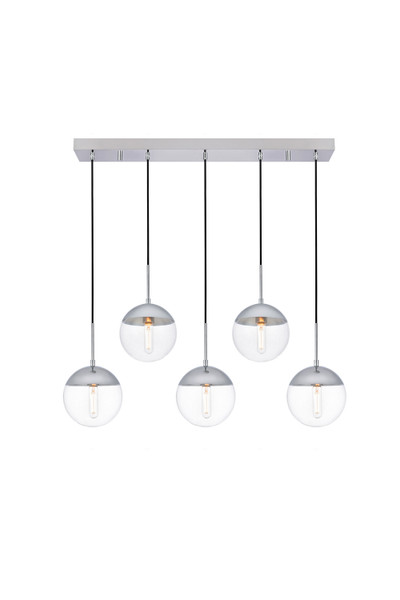 Elegant Lighting - LD6083C - Five Light Pendant - Eclipse - Chrome And Clear