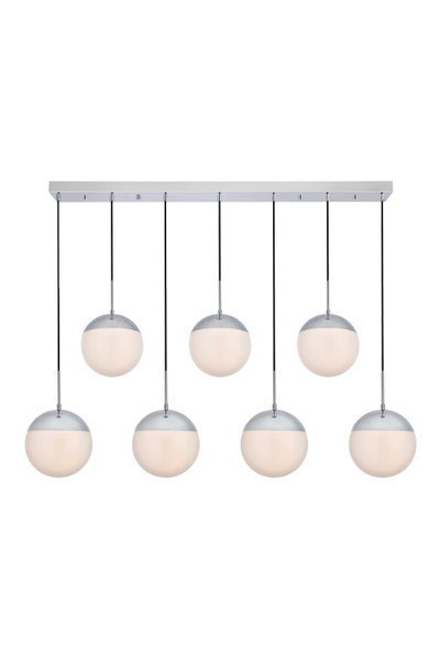 Elegant Lighting - LD6088C - Seven Light Pendant - Eclipse - Chrome And Frosted White