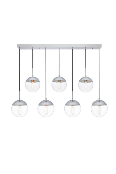 Elegant Lighting - LD6089C - Seven Light Pendant - Eclipse - Chrome And Clear