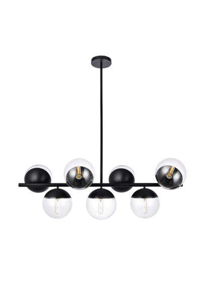 Elegant Lighting - LD6135BK - Seven Light Pendant - Eclipse - Black