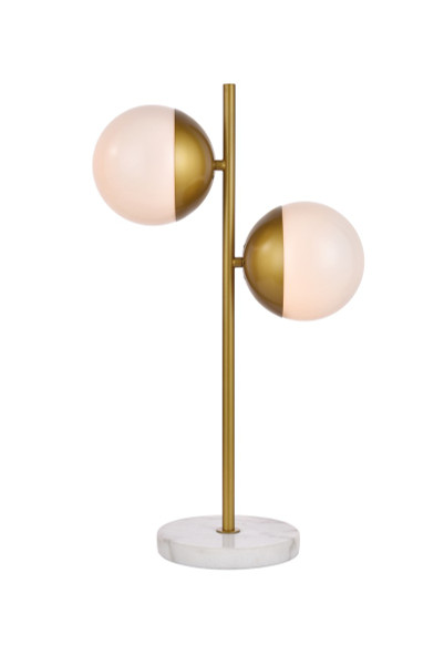 Elegant Lighting - LD6156BR - Two Light Table Lamp - Eclipse - Brass and frosted white