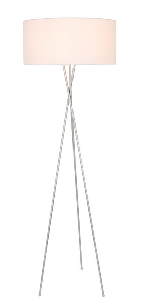Elegant Lighting - LD6190S - One Light Floor Lamp - Cason - Silver and White shade