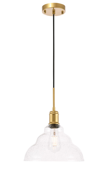 Elegant Lighting - LD6221BR - One Light Pendant - Gil - Brass And Clear Seeded Glass