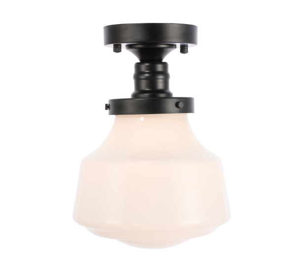 Elegant Lighting - LD6249BK - One Light Flush Mount - Lyle - Black and frosted white glass