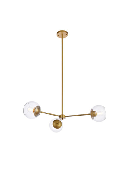 Elegant Lighting - LD646D32BR - Three Light Pendant - Briggs - brass