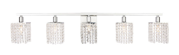Elegant Lighting - LD7015C - Five Light Wall Sconce - Phineas - Chrome and Clear Crystals