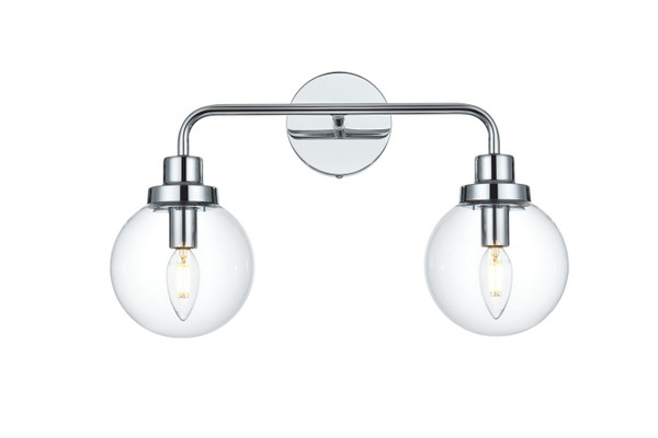 Elegant Lighting - LD7033W19C - Two Light Wall Sconce - Hanson - Chrome and Clear