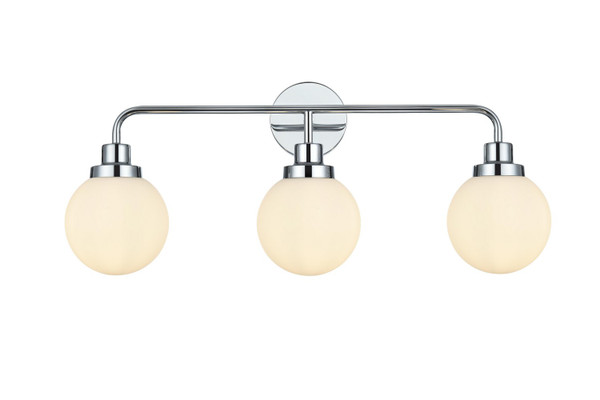 Elegant Lighting - LD7034W28C - Three Light Wall Sconce - Hanson - Chrome and Opal White