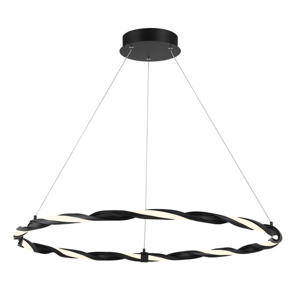 George Kovacs - P5481-66A-L - LED Pendant - Convolution - Coal Black
