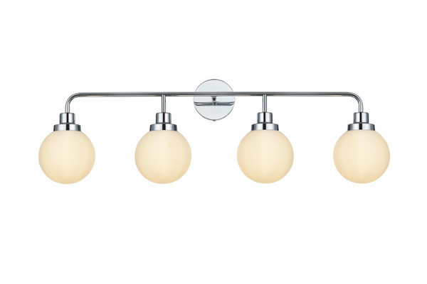 Elegant Lighting - LD7036W38C - Four Light Wall Sconce - Hanson - Chrome and Opal White