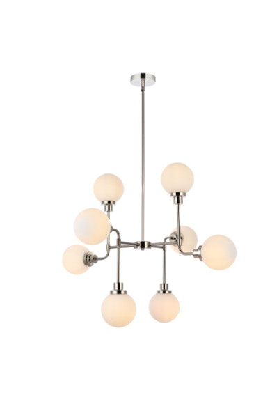 Elegant Lighting - LD7038D36PN - Eight Light Pendant - Hanson - Polished Nickel