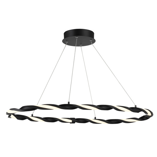 George Kovacs - P5482-66A-L - LED Pendant - Convolution - Coal Black
