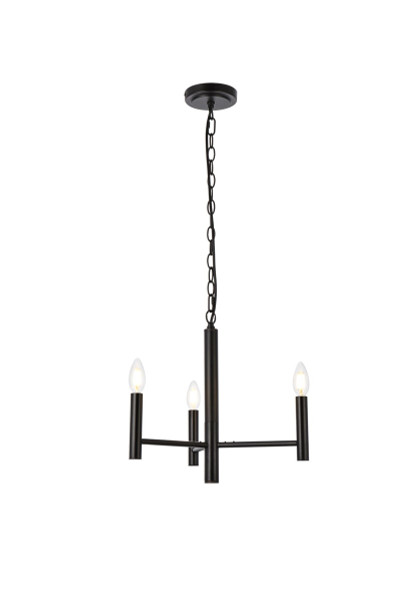 Elegant Lighting - LD7059D17BK - Three Light Pendant - Carmella - Black