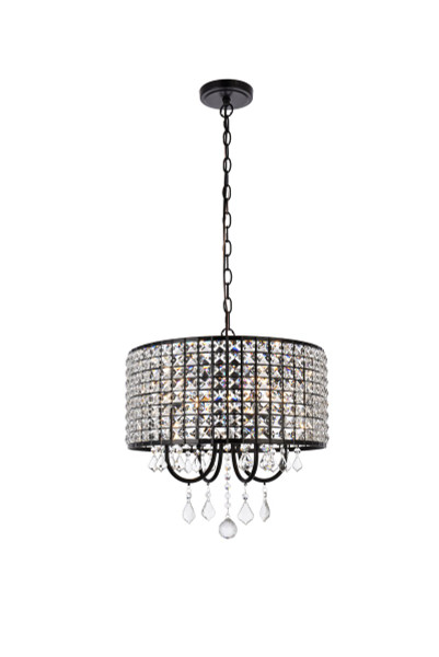 Elegant Lighting - LD713D17BK - Four Light Pendant - Elise - black