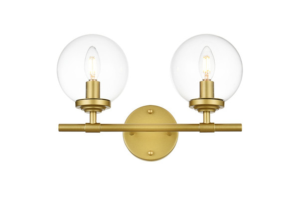 Elegant Lighting - LD7302W15BRA - Two Light Bath Sconce - Ingrid - Brass