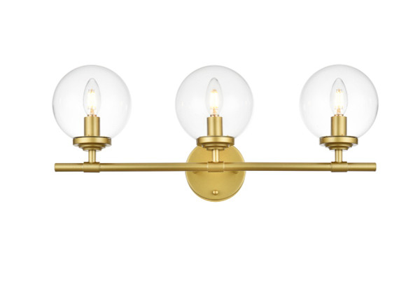 Elegant Lighting - LD7302W24BRA - Three Light Bath Sconce - Ingrid - Brass