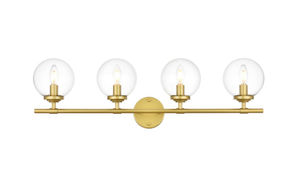Elegant Lighting - LD7302W33BRA - Four Light Bath Sconce - Ingrid - Brass