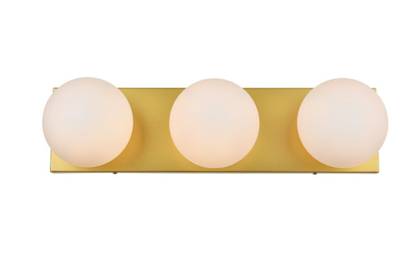 Elegant Lighting - LD7303W22BRA - Three Light Bath Sconce - Jaylin - Brass and frosted white