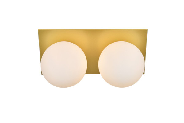 Elegant Lighting - LD7304W14BRA - Two Light Bath Sconce - Jillian - Brass