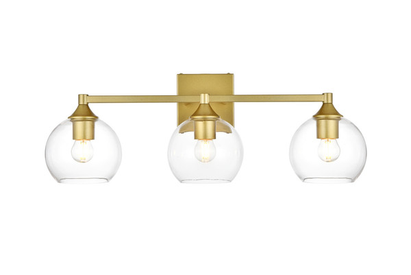 Elegant Lighting - LD7308W25BRA - Three Light Bath Sconce - Foster - Brass and Clear