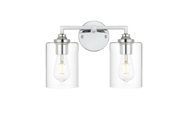 Elegant Lighting - LD7315W14CH - Two Light Bath Sconce - Mayson - Chrome and Clear