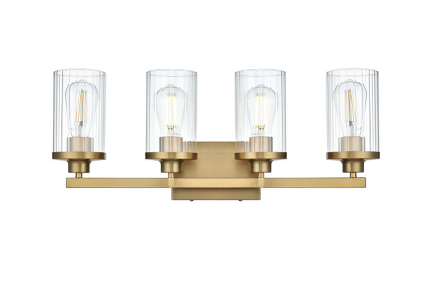 Elegant Lighting - LD7316W25SG - Four Light Wall Sconce - Thane - Satin Gold and Clear