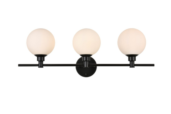 Elegant Lighting - LD7317W28BLK - Three Light Bath Sconce - Cordelia - Black