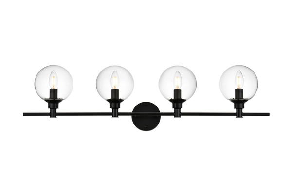 Elegant Lighting - LD7318W38BLK - Four Light Bath Sconce - Jaelynn - Black