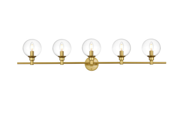 Elegant Lighting - LD7318W47BRA - Five Light Bath Sconce - Jaelynn - Brass
