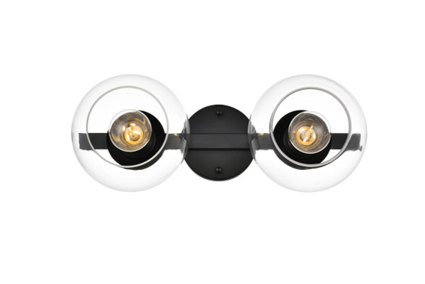Elegant Lighting - LD7320W17BLK - Two Light Bath Sconce - Rogelio - Black