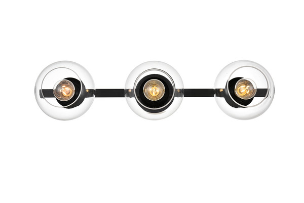 Elegant Lighting - LD7320W27BLK - Three Light Bath Sconce - Rogelio - Black