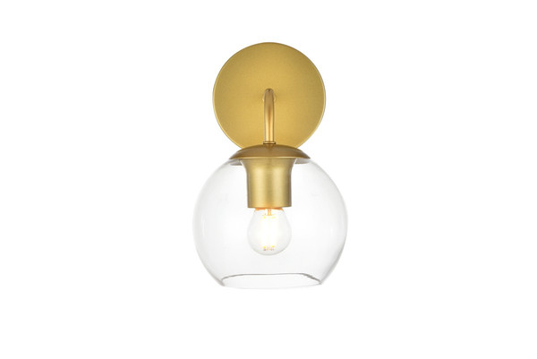 Elegant Lighting - LD7321W6BRA - One Light Bath Sconce - Genesis - Brass and Clear