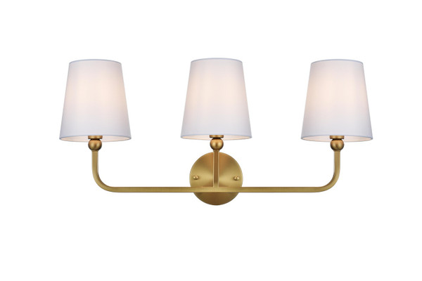 Elegant Lighting - LD7322W26SG - Three Light Wall Sconce - Senna - Satin Gold and White