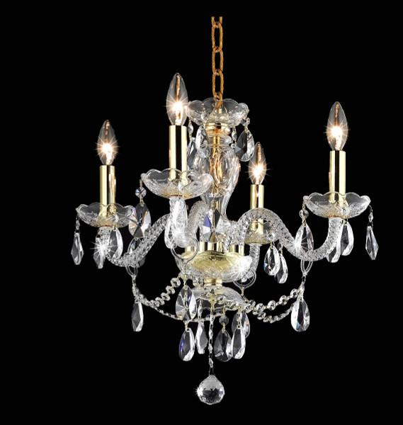 Elegant Lighting - LD7834D17G - Four Light Pendant - Elle - Gold