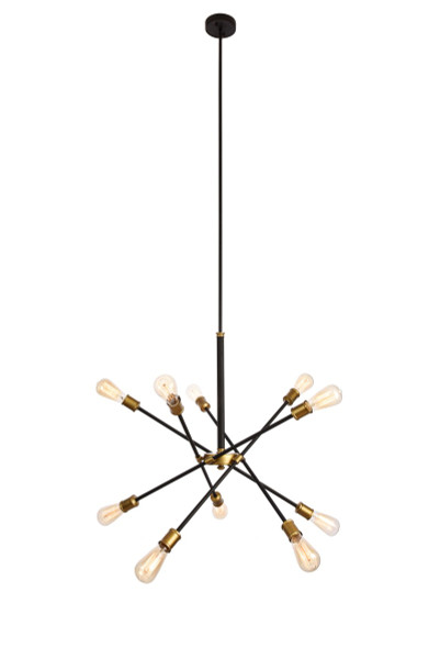 Elegant Lighting - LD8003D28BK - Ten Light Chandelier - Axel - Black and Brass