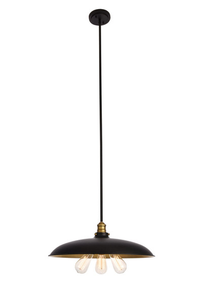 Elegant Lighting - LD8004D20BK - Three Light Chandelier - Anders - Black and Brass