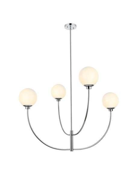 Elegant Lighting - LD814D42C - Four Light Chandelier - Nyomi - Chrome
