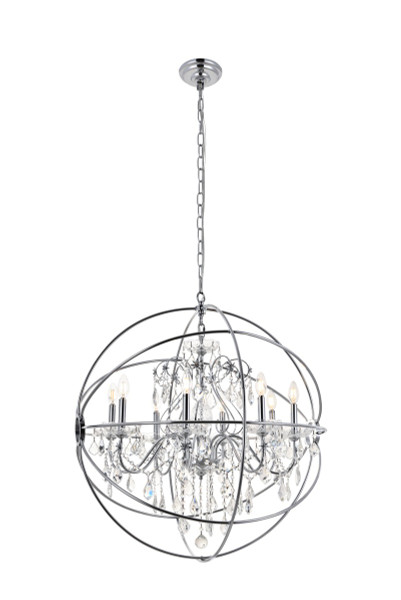 Elegant Lighting - LD8801D32C - Eight Light Pendant - Cordelia - Chrome