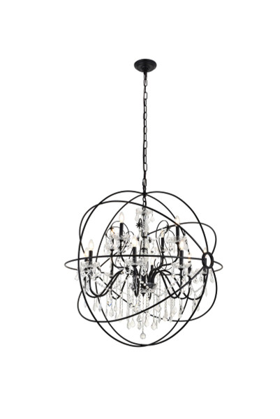Elegant Lighting - LD8801D43BK - 12 Light Pendant - Cordelia - black