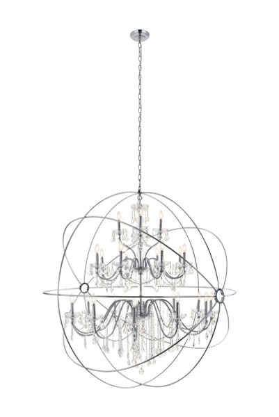 Elegant Lighting - LD8801D60C - 24 Light Pendant - Cordelia - Chrome