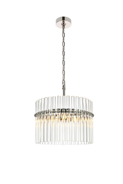 Elegant Lighting - LD925D16PN - Three Light Chandelier - Paulina - Polished Nickel
