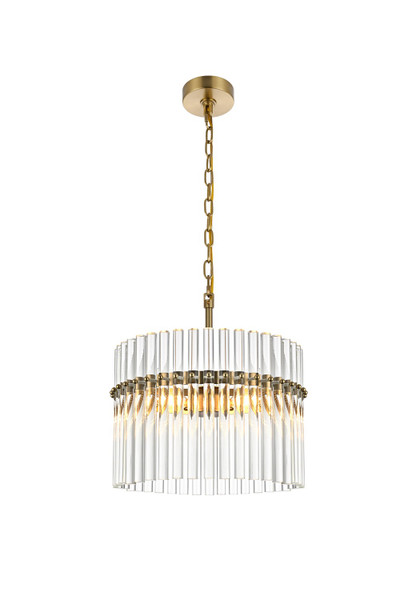 Elegant Lighting - LD925D16SG - Three Light Chandelier - Paulina - Satin Gold
