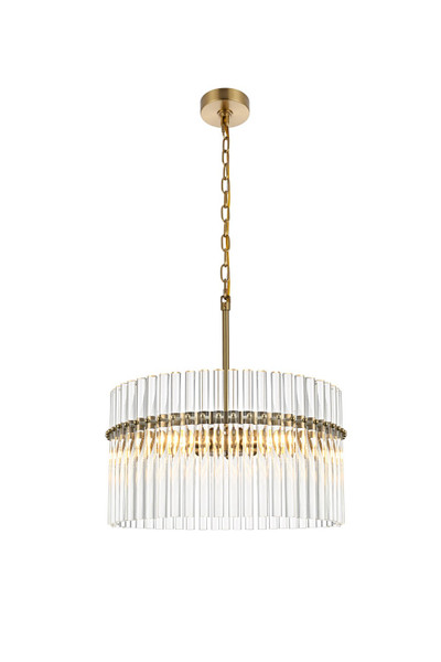 Elegant Lighting - LD925D20SG - Four Light Chandelier - Paulina - Satin Gold