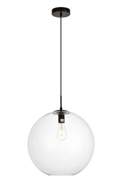 Elegant Lighting - LDPD2112 - One Light Pendant - Placido - Black and Clear