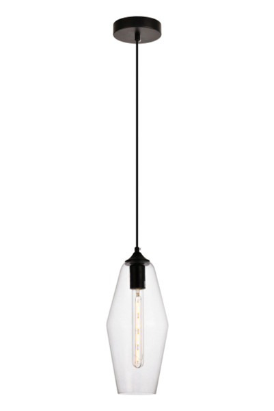 Elegant Lighting - LDPD2119 - One Light Pendant - Placido - Black and Clear